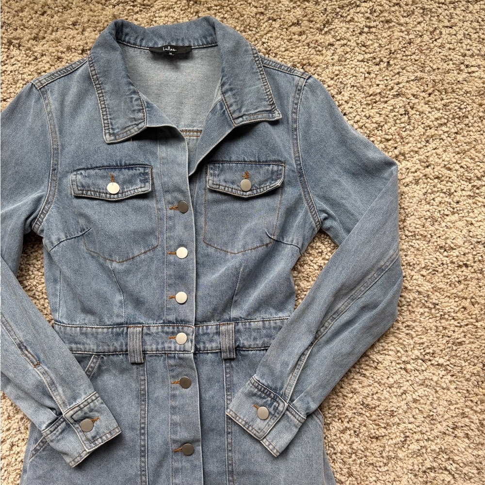 Lulu’s Long Sleeve Denim Mini Dress - Picture 2 of 6